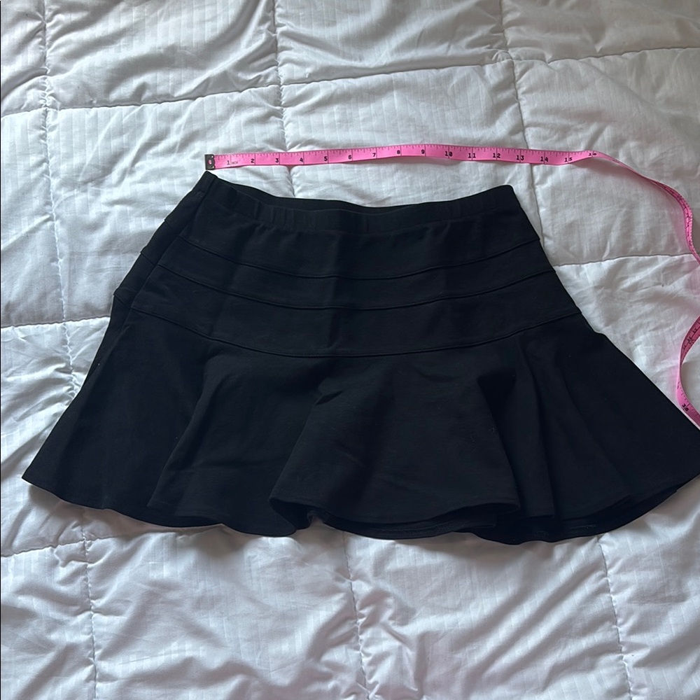 Costa Blanca Black Ruffled Skater Mini Skirt